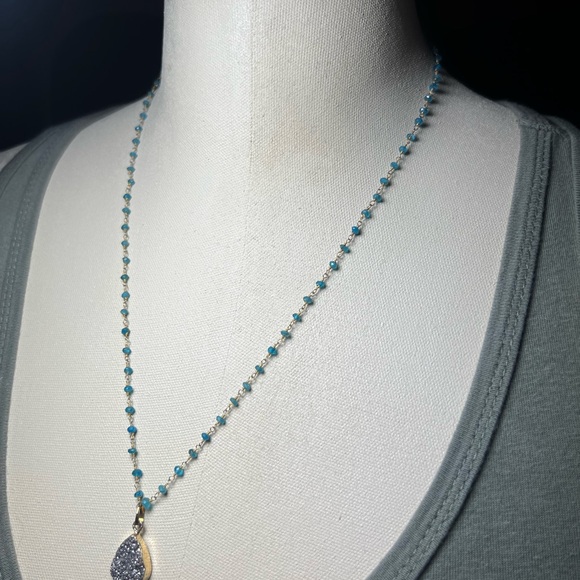 Handmade Druzy Pendant Necklace - Picture 7 of 7